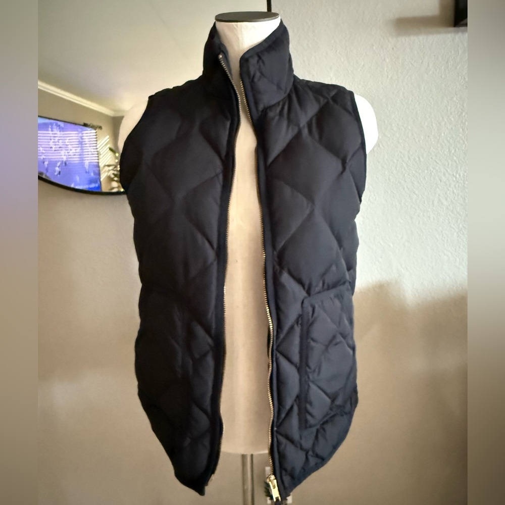 J. Crew Black Quilted Vest
